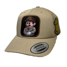 Super Chapo bros Bordo Cafe y el Chapo al lado hat Khaki mesh