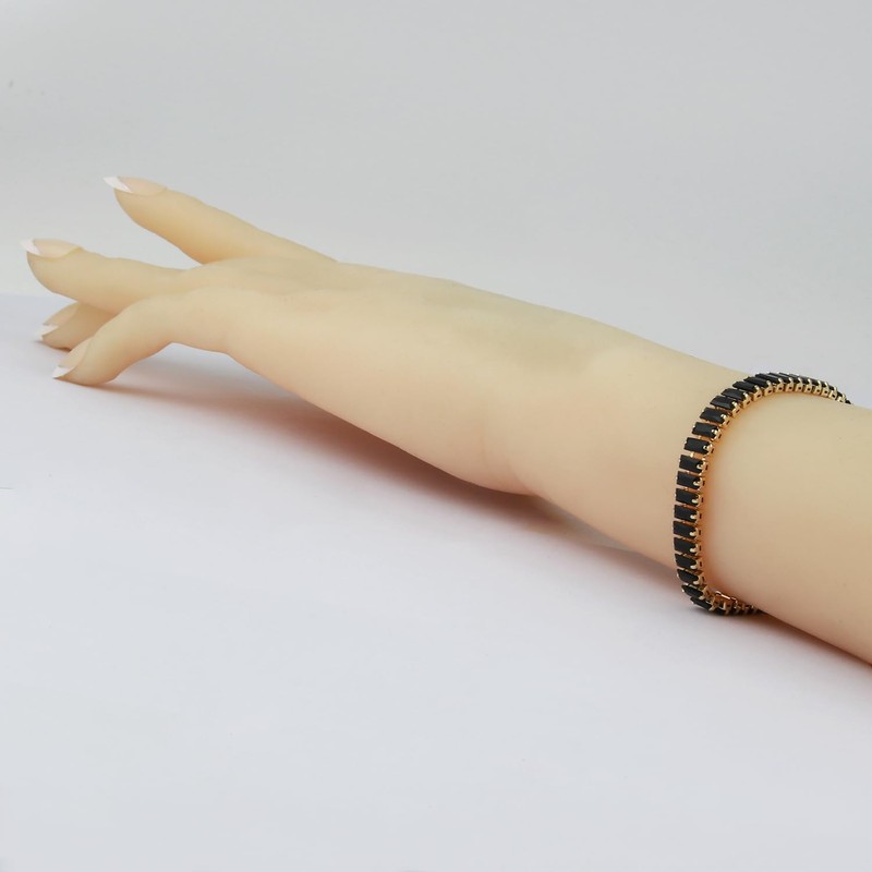 JASKFG Cubic zirconia diamond bracelet (gold and black)