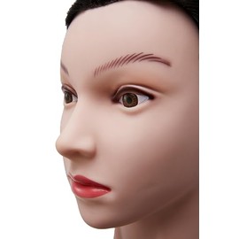 TKIMHEQ Mannequin Head with 100% Human Hair 18" Doll Head Brown Skin (Brown#)