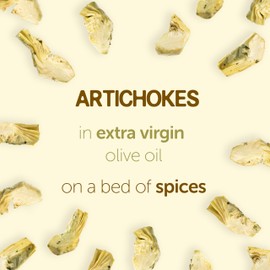 Gusta Artichokes in Olive Oil on a Bed of Spices - Made in Italy - Organic Artichokes Glass Jar with Extra Virgin Olive Oil - Non-GMO, All Natural - Perfect Snack - 9.88oz Glass Jar