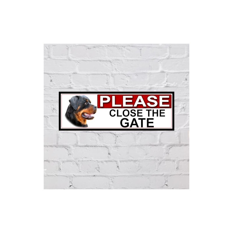 SHAWPRINT Rottweiler PLEASE CLOSE THE GATE METAL GATE SIGN 266mm
