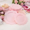 COLOSUS COLOSUS Disposable Pink Party Plastic Plates Set, 60 Pack