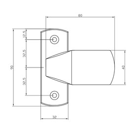 Aqbau® Door knob for fixed frame doors, button push, door knob DI (black)