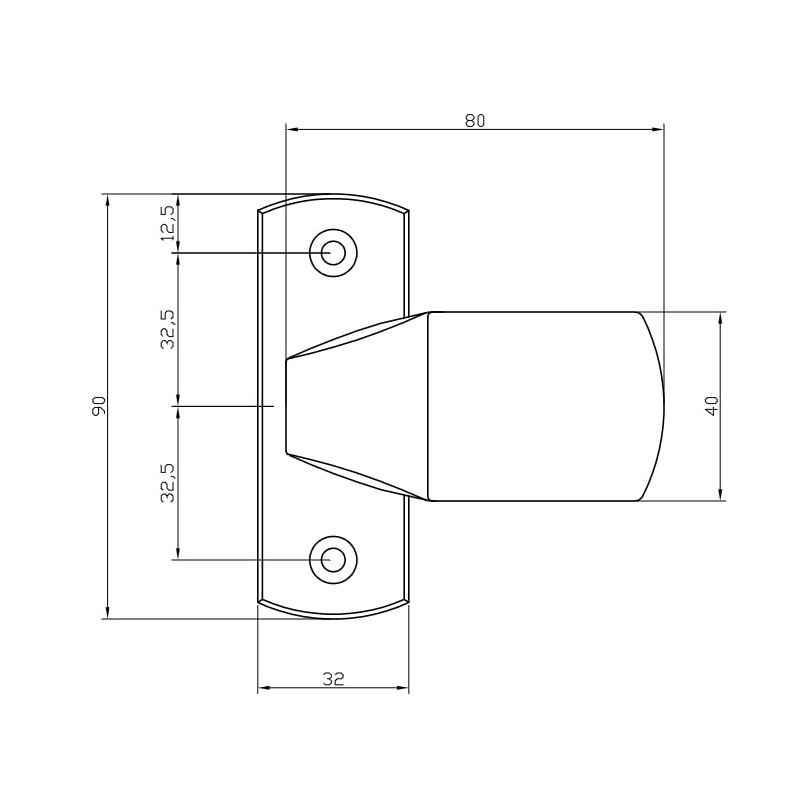 Aqbau® Door knob for fixed frame doors, button push, door