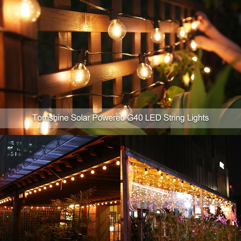 Tomshine 12m/39.37ft E12 Base G40 LED String Light with 25
