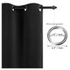 PiccoCasa Blackout Curtains 2 Panels Grommet, Black Thermal Insulated Curtains
