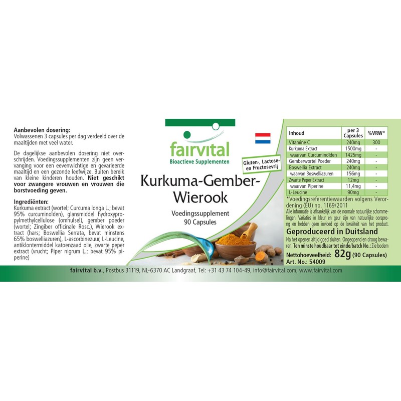 Fairvital Turmeric, Ginger and Boswellia with Vitamin C - 90