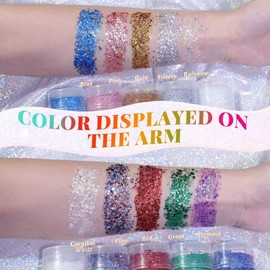 YBUETE Carnival White Face and Body Glitter Stick for Sparkling Makeup, Hair Glitter Accessories for Women, Highlighting Stick for Fairy Dust, Cheerful Face Glitter for Festive Parties and Carnivals