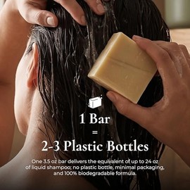 JRLIGGETTS Champú En Barra - Fórmula Herbal, Champú En Barra Totalmente Natural Para Cabello Con Aceite De Coco Y Aceite De Ricino, Sin Sulfatos, Sin 