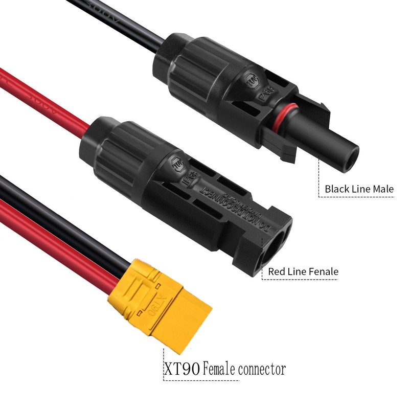 ZkeeShop 10AWG XT90 to Solar Connector Cable Extension Cable Compatible