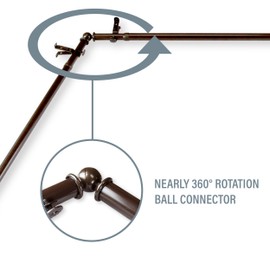 A&F Rod Décor - Ferero 13/16" 4-Sided Bay Window Curtain Rod 28-48 inch (each side) - Cocoa