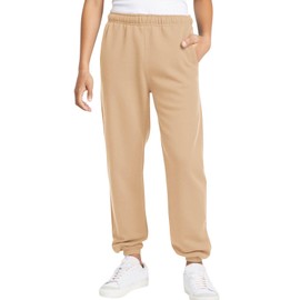 Haloumoning Boys Fleece Sweatpants Kids Elastic Waist Casual Joggers Active Athletic Pants with Pockets 5-14Y Khaki