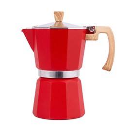 Seabella Kitchen Stovetop Espresso Maker - Moka Pot - Percolator Coffee Maker - Classic Cuban & Italian Espresso - Portable Coffee Maker for Camping & Travel - (Red)