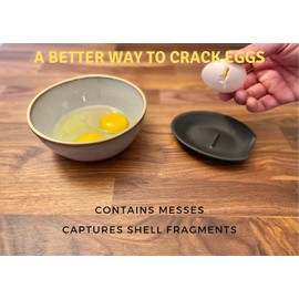 Crack'em Egg Cracker & Spoon Rest (Limited Edition Aqua 3-Pack) - Perfectly Cracks Eggs & Contains Messes - Easy to Use & Clean - Great for Kids - Prevents Broken Yolks