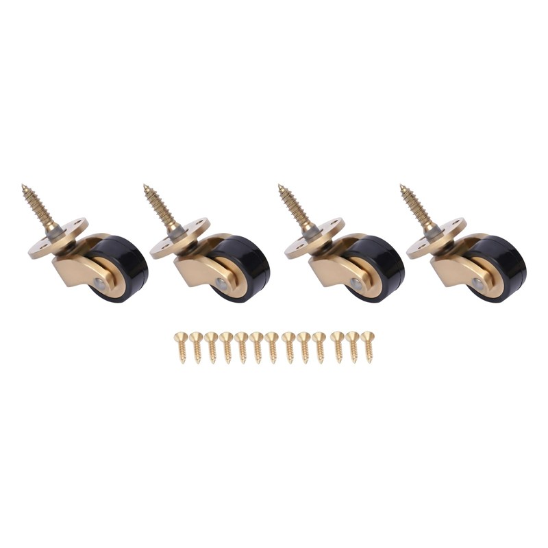 4 Pack Brass Swivel Caster Wheels-Loading 265lbs, 360 Degrees Universal