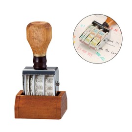 Wooden Handle Printy Dater Stamp Adjustable Date Stamp Office Date Stamper for DIY Scrapbook Craft Card Art Decoration