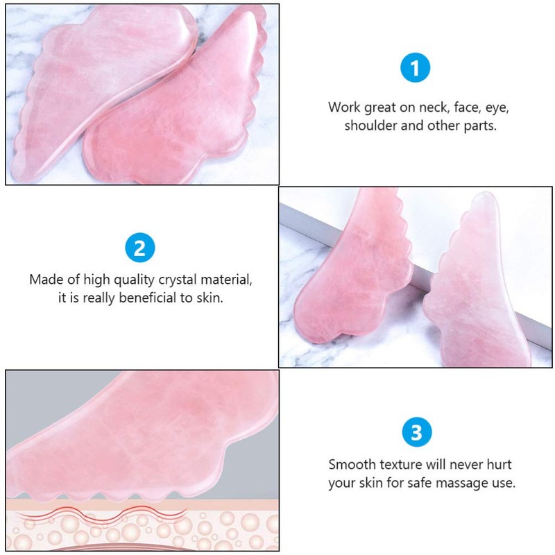SOLUSTRE Gua Sha Scraping Massage Tool Crystal Jade Comb Edge