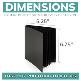 pbf Photo Booth Album | 2x6 Photo Album w/Picture Sleeves | 2x6 Strips Memory Book | Photo Strip Album | Wedding Photo Album for Photo Booth Pictures | 12 Pages, Holds 48 Photos (Black, 1-Pack)