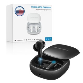 ANFIER Anfier M3 AI Translation Earbuds Real Time, Offline Translator Device in 144 Languages, 3-in-1 Two-Way Audfonos Traductores, Language Headphones for iOS & Android, No Subscription Required (Black)