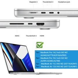 7 PCS Dust Plug Cover for MacBook Pro 14" 16" M4 M3 M2 M1, MacBook Air 13.6" 15.3" M4 M3 M2, MacBook Pro 13" M2 M1, Port Cover Dust Plug for HDMI, Thunderbolt, SD, Charger Port & Headphone