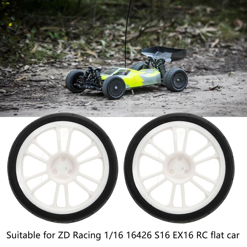 2PCS RC Racing Tire Plastic Wheel Hub and Rubber Tire