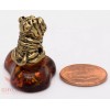 Solid Brass Amber Figurine of Chinese Shar-Pei Dog IronWork
