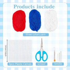 FREEBLOSS 8 Set DIY Plastic Canvas Bookmark Kit Plastic Mesh Sheets Cross Stitch Plastic Canvas Bookmark Embroidery Kit for Bookmarks Cross Stitch Kit Needlepoint Kit for Adults Crafts