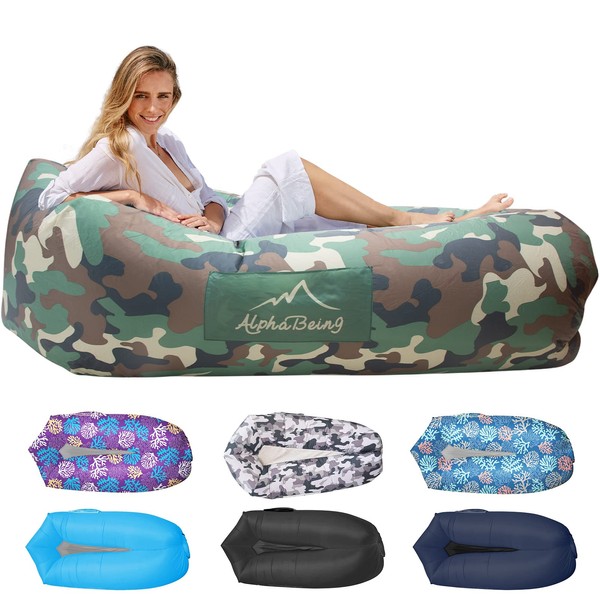 AlphaBeing Inflatable Lounger Air Sofa, Portable Inflatable Couch with Mesh