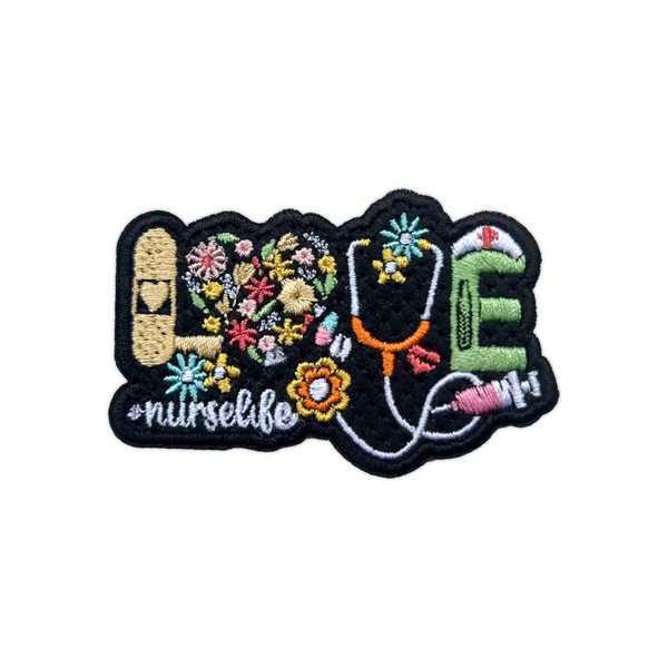 MEIYSTICK Love Nurse Life Embroidery Patches for Clothes Backpacks Hats