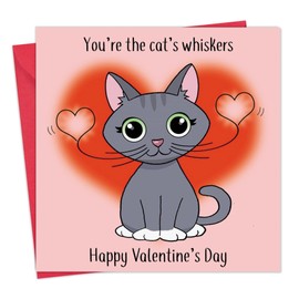 Twizler Funny Valentines Day Card From The Cat – Funny Valentine’s Card From Cat – Humorous Cat Valentines Day Card – Valentines Gifts From Cat