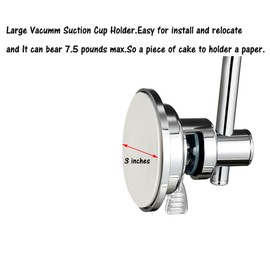 BOPai Modern Vacuum Suction Cup Toilet Paper Holder,Removable Bracket for Bathroom Kitchen.Chrome