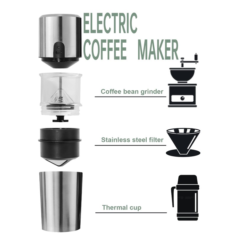 SOTECH coffee grinder electric, Pour Over Coffee Maker Usb Type