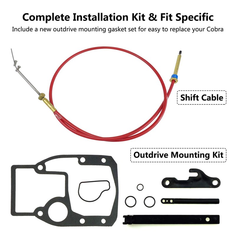 Shift Cable Assembly Kit Fit for OMC Cobra 1986-1993, Adjustment