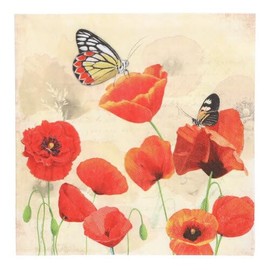 PAPSTAR 200 Servietten, 3-lagig 1/4-Falz 33 cm x 33 cm Poppy Flowers