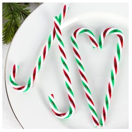 Polyresin Candy Canes Red Green and White Pack of 36 Fake Candy Canes for Christmas Tree Decorating and Holiday Displays - 6 Inches Long