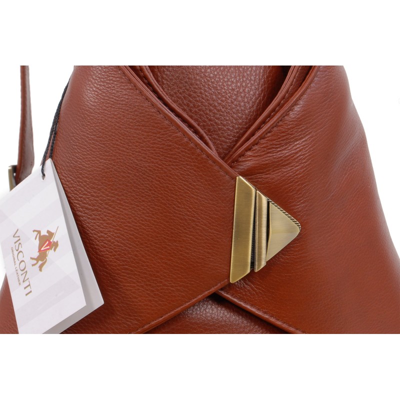 VISCONTI - Women's Leather Anti Theft Backpack - Medium Rucksack