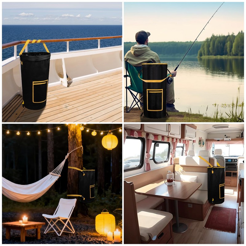 Bjabtan Portable Boat Trash Can, Odor-Proof & Leak-Proof Boat Garbage