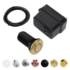Garbage Disposal Switch, Cordless Air Switch Kit for Food Waste Disposer, Brushed Gold, LONG 2.5" Sink Top Push Button by CLEESINK