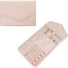 MLUOTALY Travel Jewelry Organizer Wallet, Foldable Jewelry Storage Roll Bag, Waterproof Lightweight Jewelry Case Holder for Journey-Rings, Necklaces, Bracelets, Earrings