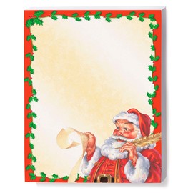 PaperDirect Santa's List Border Paper, Cream Background with Red Holly Border and Vintage Santa with Naughty or Nice List, 8.5 x 11, Acid-Free, Ideal for Holiday Invitations, Cards, 25 Sheets