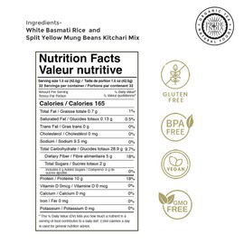 Pride Of India - Indian White Basmati Rice & Lentil Kitchari Mix - Protein Superfood, 3 Pound Jar