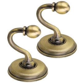2Pcs Vintage Alloy Pommel Curtain Holdbacks Tieback Hooks Door Wall Hat Coat Hangers (Bronze)