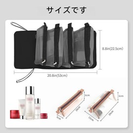 LPYLXTLYNYP Makeup Pouch, Travel Pouch, Makeup Pouch, Large Capacity, 4 Compartments, Travel, Waterproof, Cosmetics Pouch, Toiletry Pouch, Travel, Removal, Foldable, Multifunctional, Cute, Stylish,