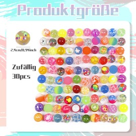 RNXSIB Bouncy Balls for Children, Pack of 30 Rubber Balls for Children's Birthdays, Bouncy Balls Party Fillers, 2.4 cm Diameter, Safe Rubber, Coloured Bouncy Balls for School and Festivals