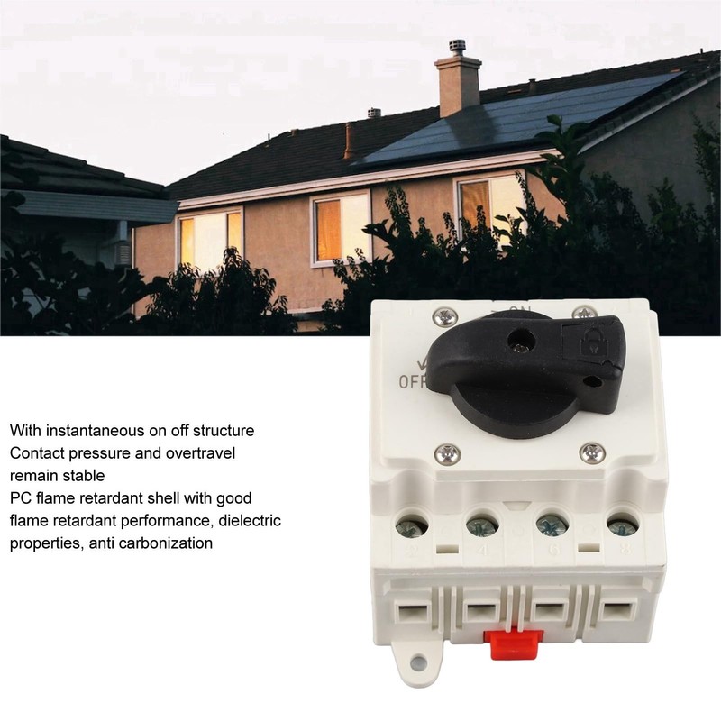 DC Solar and Battery Disconnect Switch 35mm Din Rail Mount