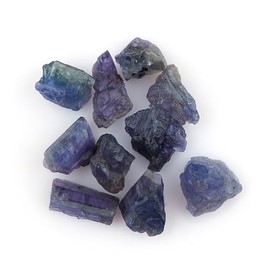 CRYSTALINES 50cts Wholesale Natural Raw Blue Tanzanite Gemstones, Bulk Rough Loose Stones, DIY Jewelry Making, Chakra & Healing Crystals, December Birthstone, Gem Collection 8 to 10pcs