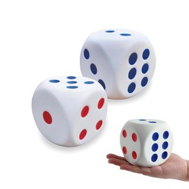 2 Pcs Large Dice, Giant Dice, Big Dice Foam Dice Fidget Stress Relief Dice Large Foam Dice Fidget Dice Toy for Christmas Games Math Party Supplies ﻿