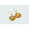 Gold-Plated Mandala Earrings 2 cm Made of Golden Grass with