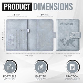 Passport Holder for Travel Essentials, Passport Wallet Cover Case for Travel Must Haves Accessories,Passport Book Holders for Women and Men BLACK (SILVER)