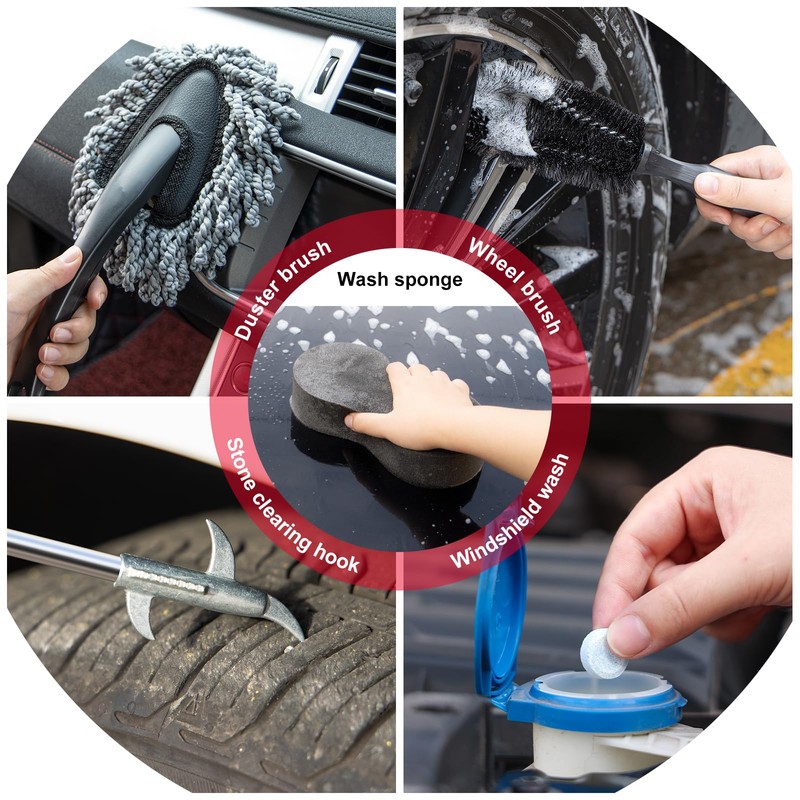 GPUSFAK 41Pcs Car Wash Cleaning Kit with High Power Handheld